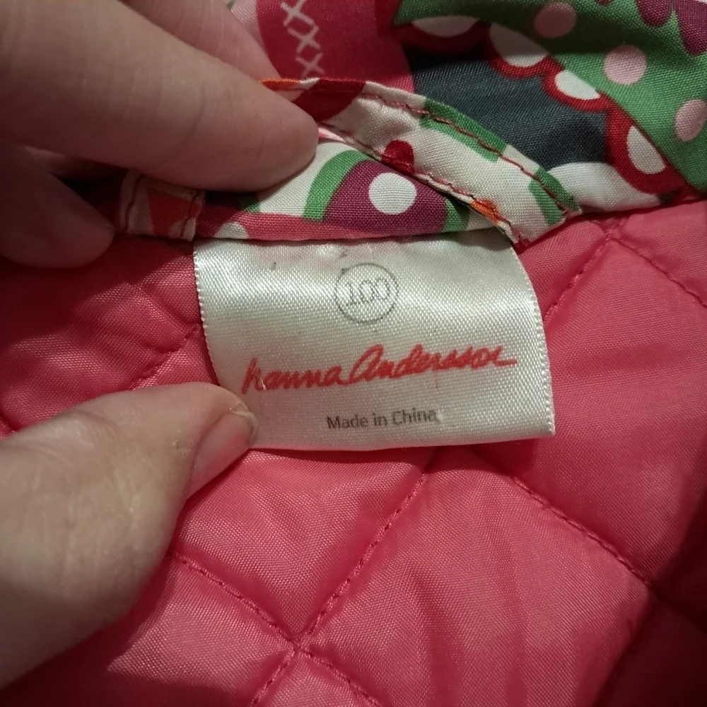 Hanna Andersson Girls Winter Jacket Size 110 in Pink Paisley Detachable Hood